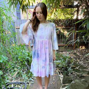 Pink & Blue hand dyed cotton dress
